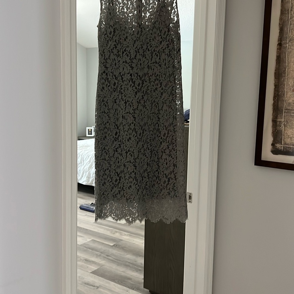 Elegant Gray Lace Dress